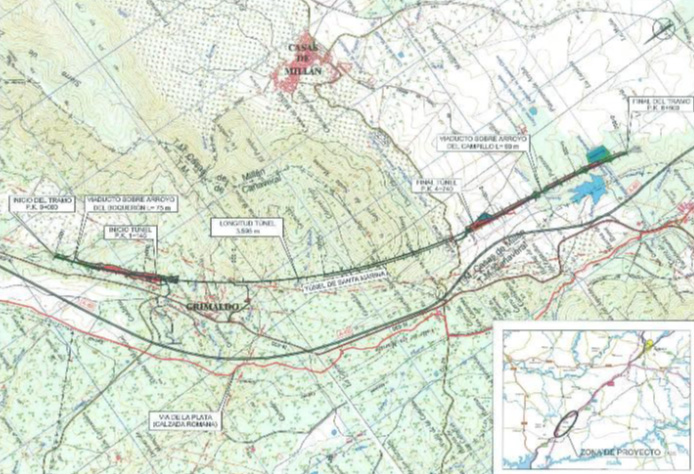 Detailed desing for the High Speed Railway deck Madrid-Extremadura route. Section Caceres-Talayuela. Subsection: Grimaldo-Casas de Millan (Spain)